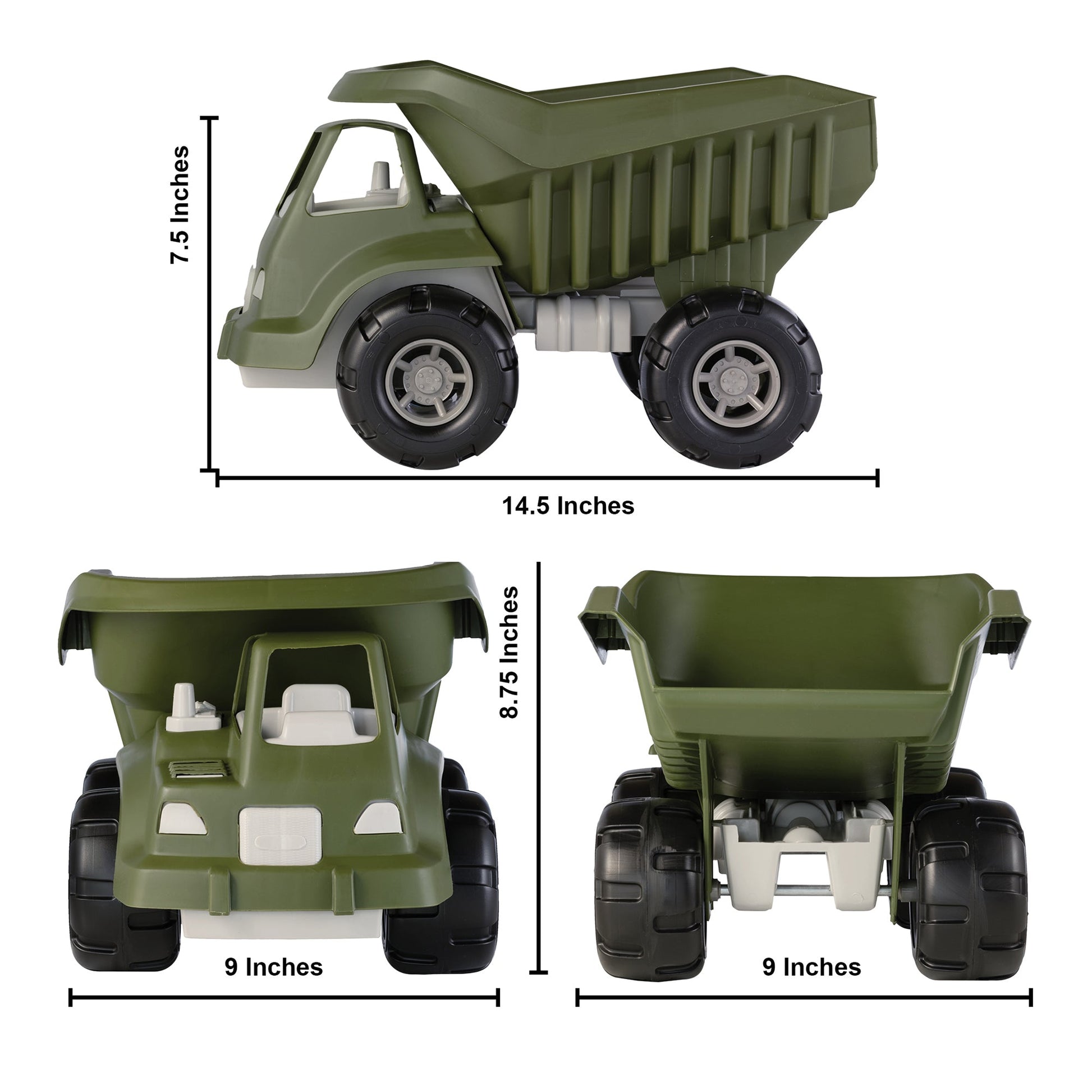 Tim Mee Toy Big Dump Truck Olive Scale