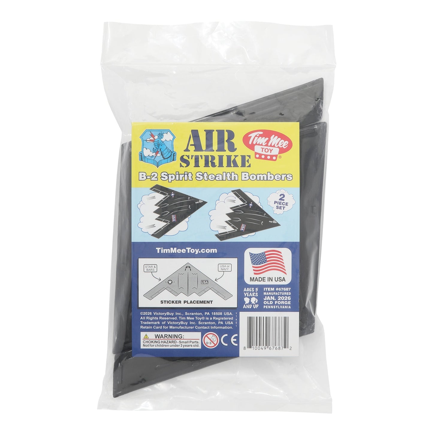 Tim Mee Toy Air Strike B-2 Spirit Stealth Bomber Black Color Jets Package 