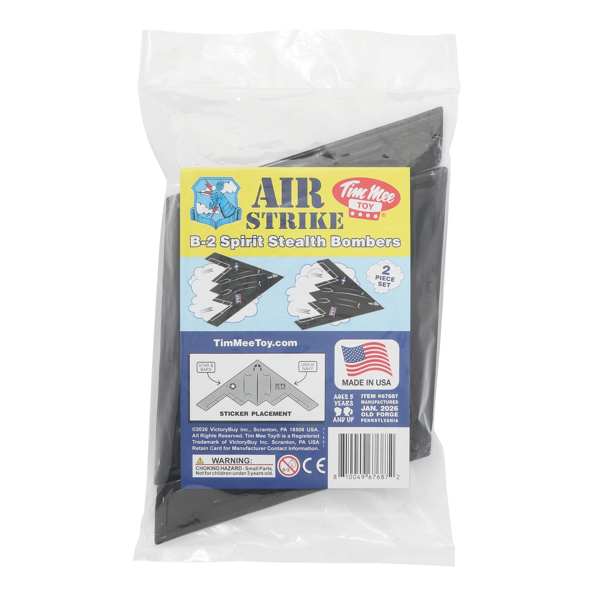 Tim Mee Toy Air Strike B-2 Spirit Stealth Bomber Black Color Jets Package 
