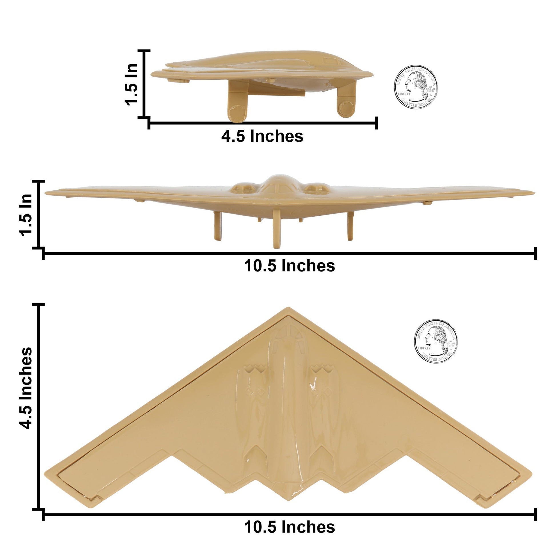 Tim Mee Toy Air Strike B-2 Spirit Stealth Bomber Tan Color Jets Scale
