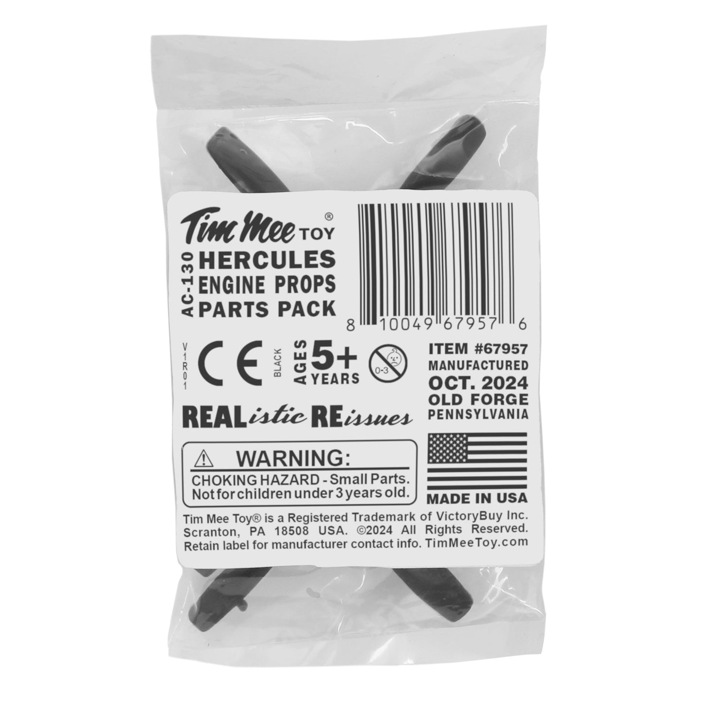 Tim Mee Toy AC130 Hercules Black Prop and Front Wheel Parts Package