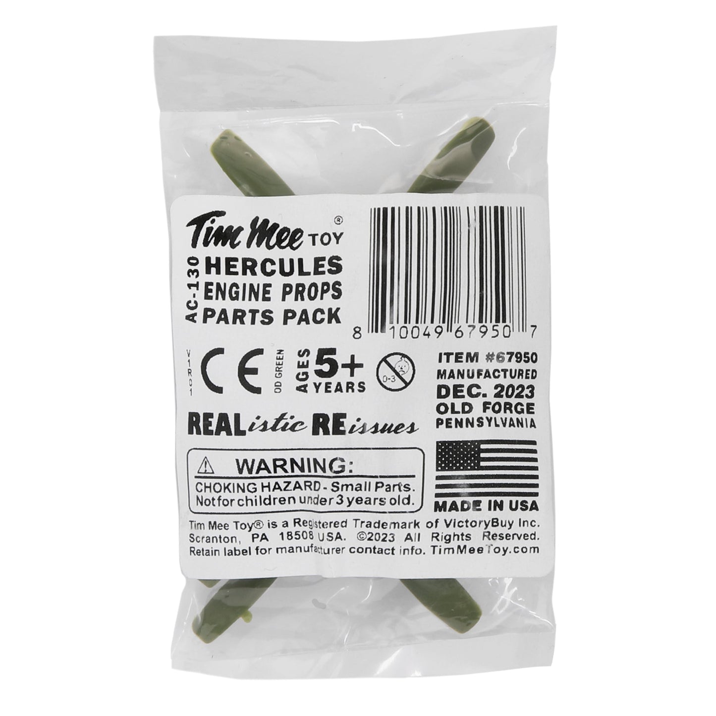 Tim Mee Toy AC130 Hercules OD Green Prop and Front Wheel Parts Package