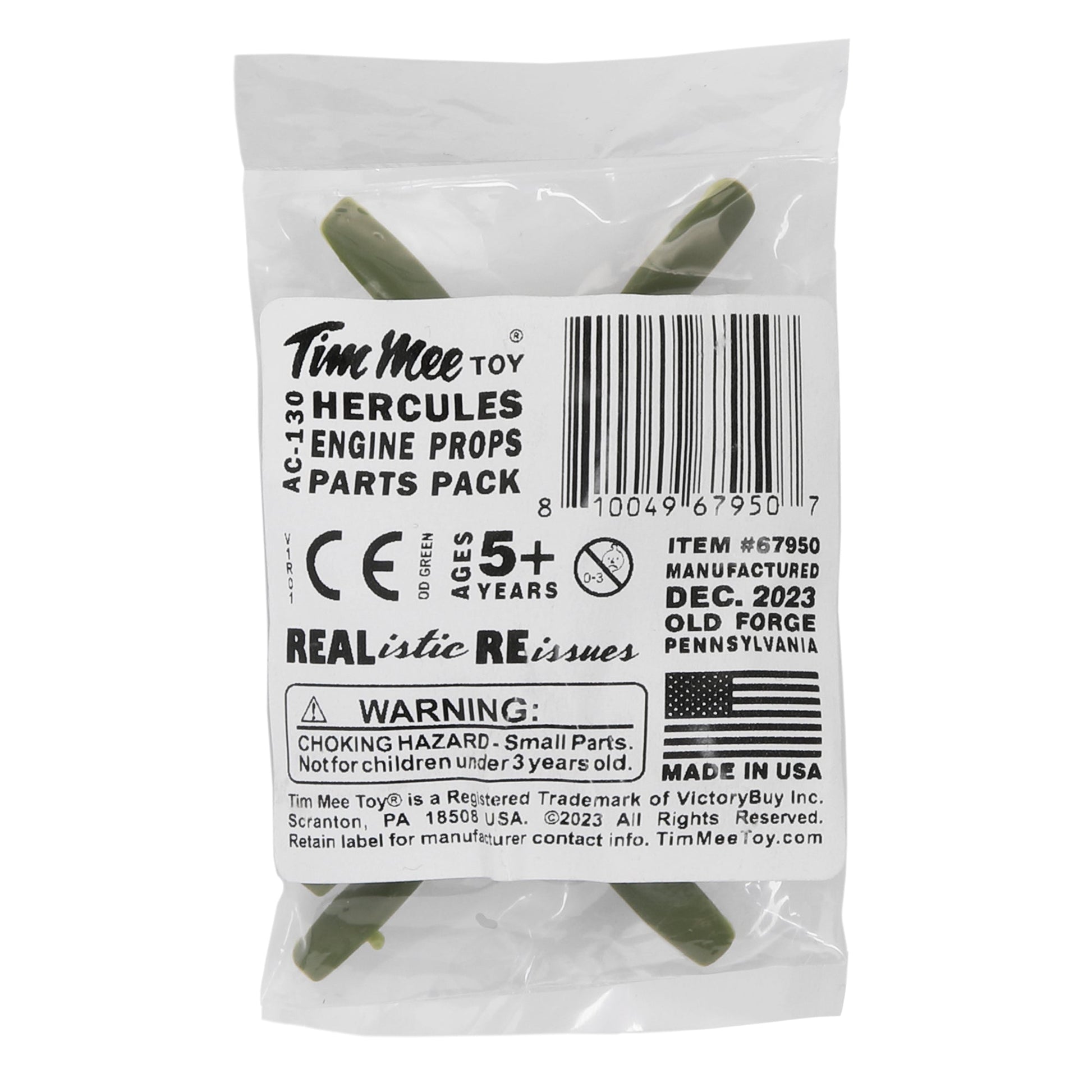 Tim Mee Toy AC130 Hercules OD Green Prop and Front Wheel Parts Package