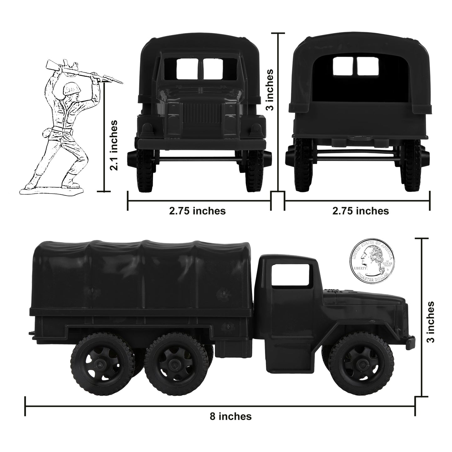 Tim Mee Toy 2.5 Ton Cargo Truck Black Scale
