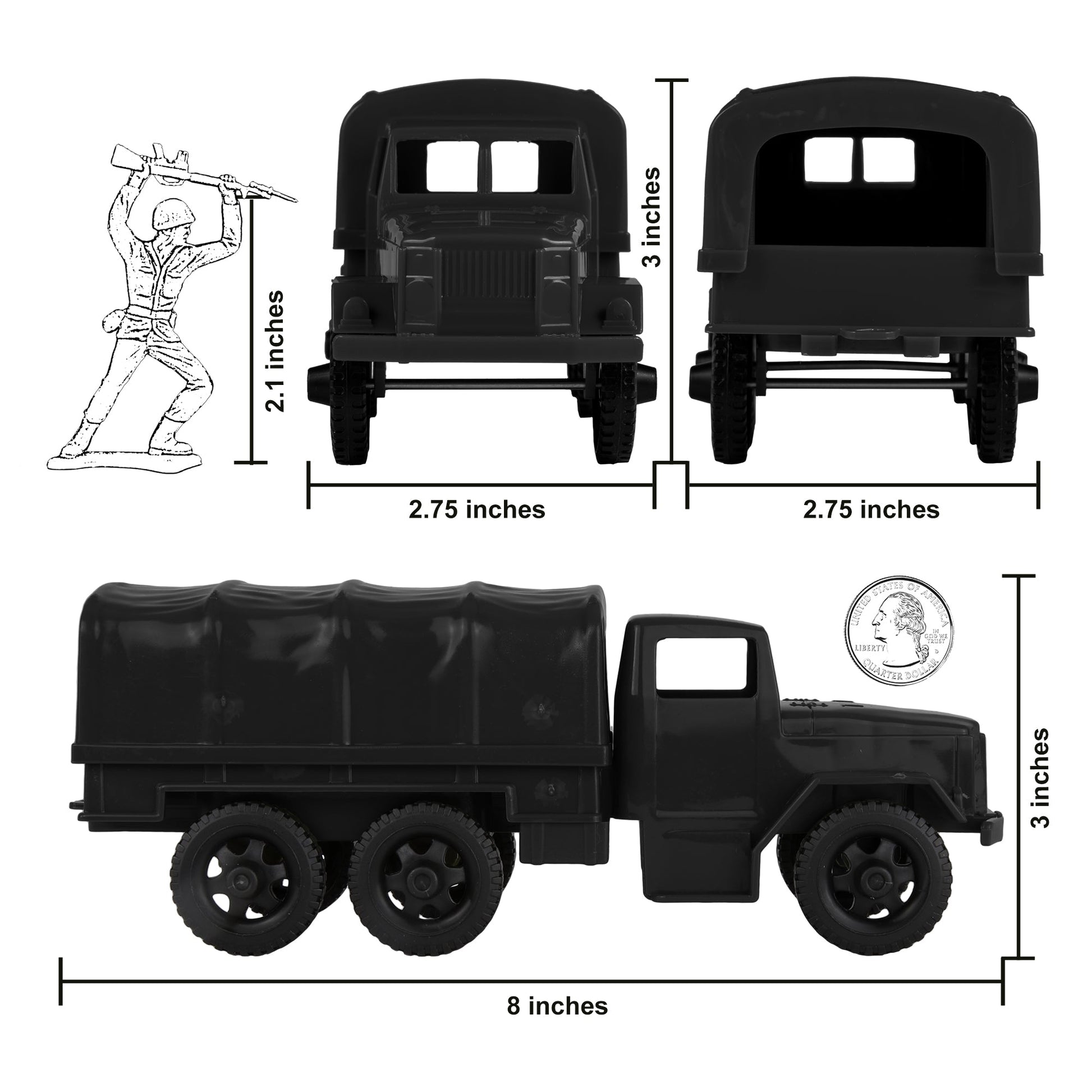 Tim Mee Toy 2.5 Ton Cargo Truck Black Scale