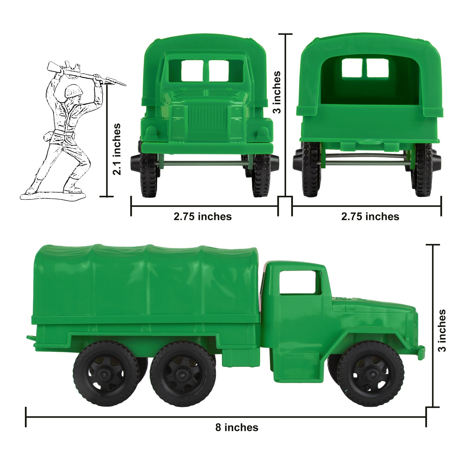 Tim Mee Toy 2.5 Ton Cargo Truck Medium Green Scale