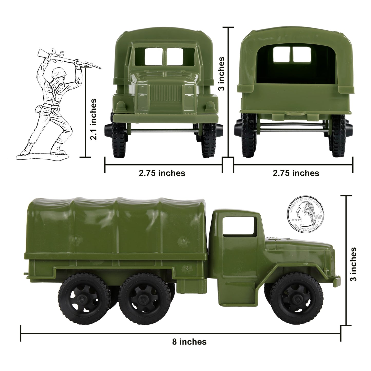 Tim Mee Toy 2.5 Ton Cargo Truck OD Green Scale