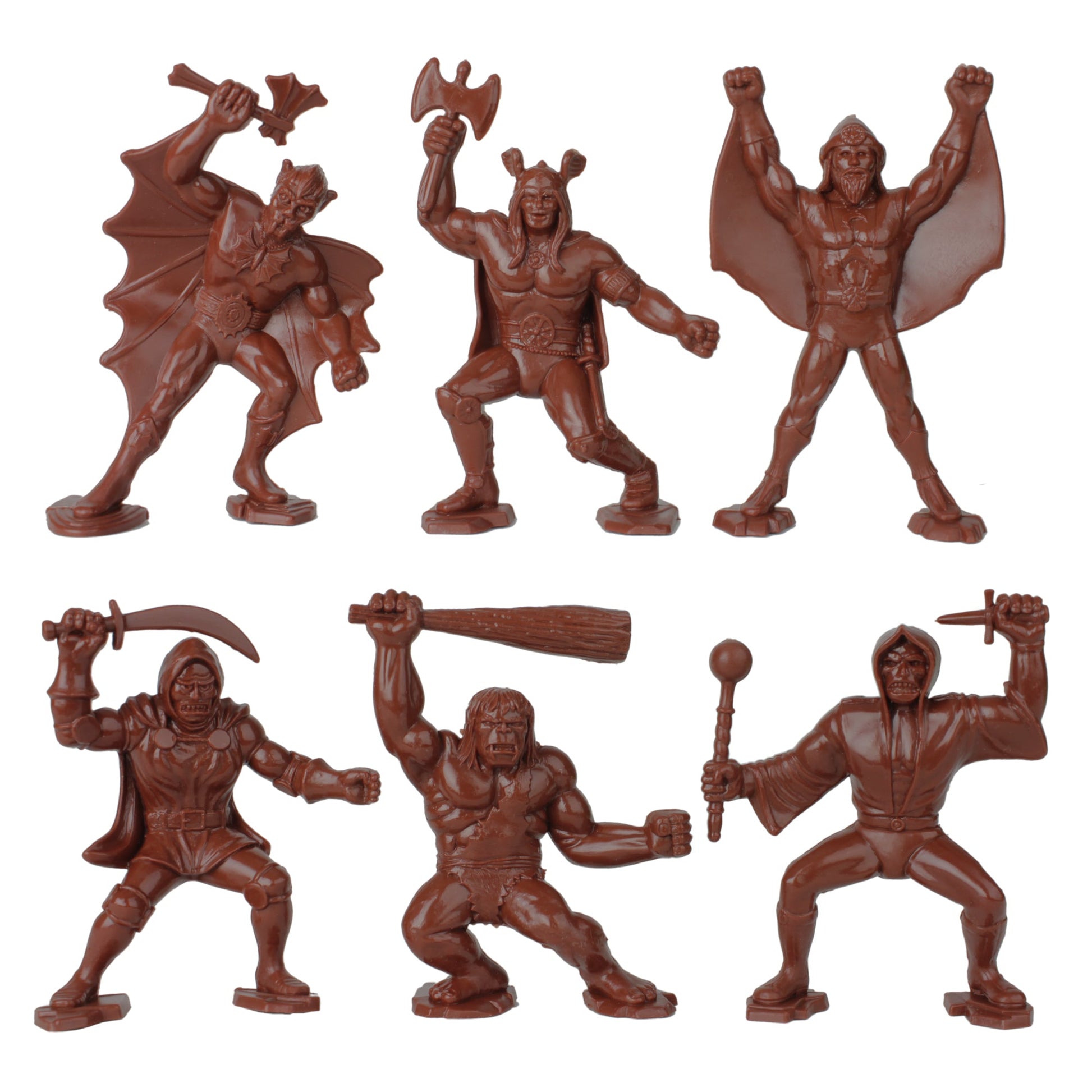 Tim Mee Toy Fantasy Figures Rust Brown Figures Close Up