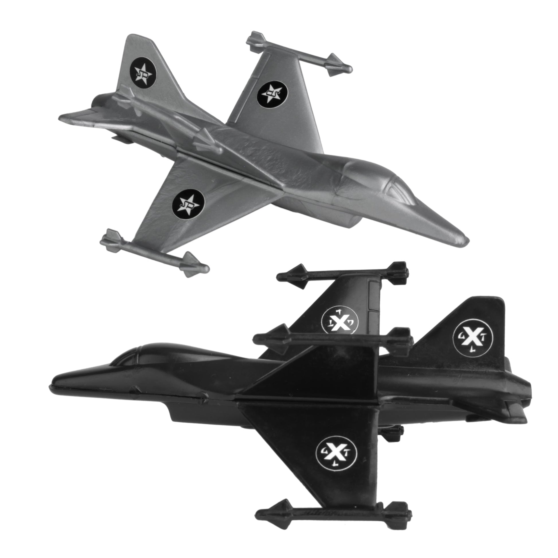 Tim Mee Toy Galaxy Laser Team Figures Black & Silver-Gray Ships