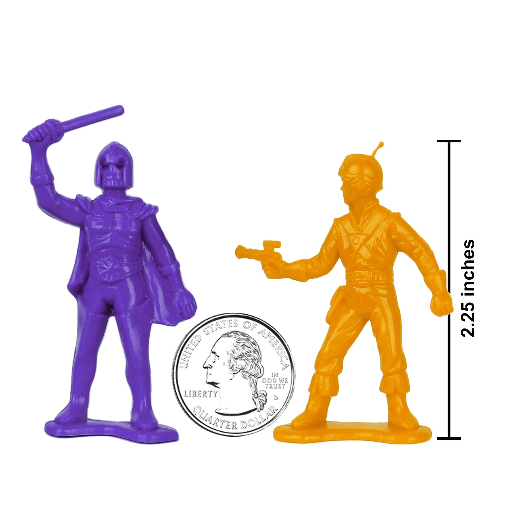 Tim Mee Toy Galaxy Laser Team Figures Purple & Orange Scale