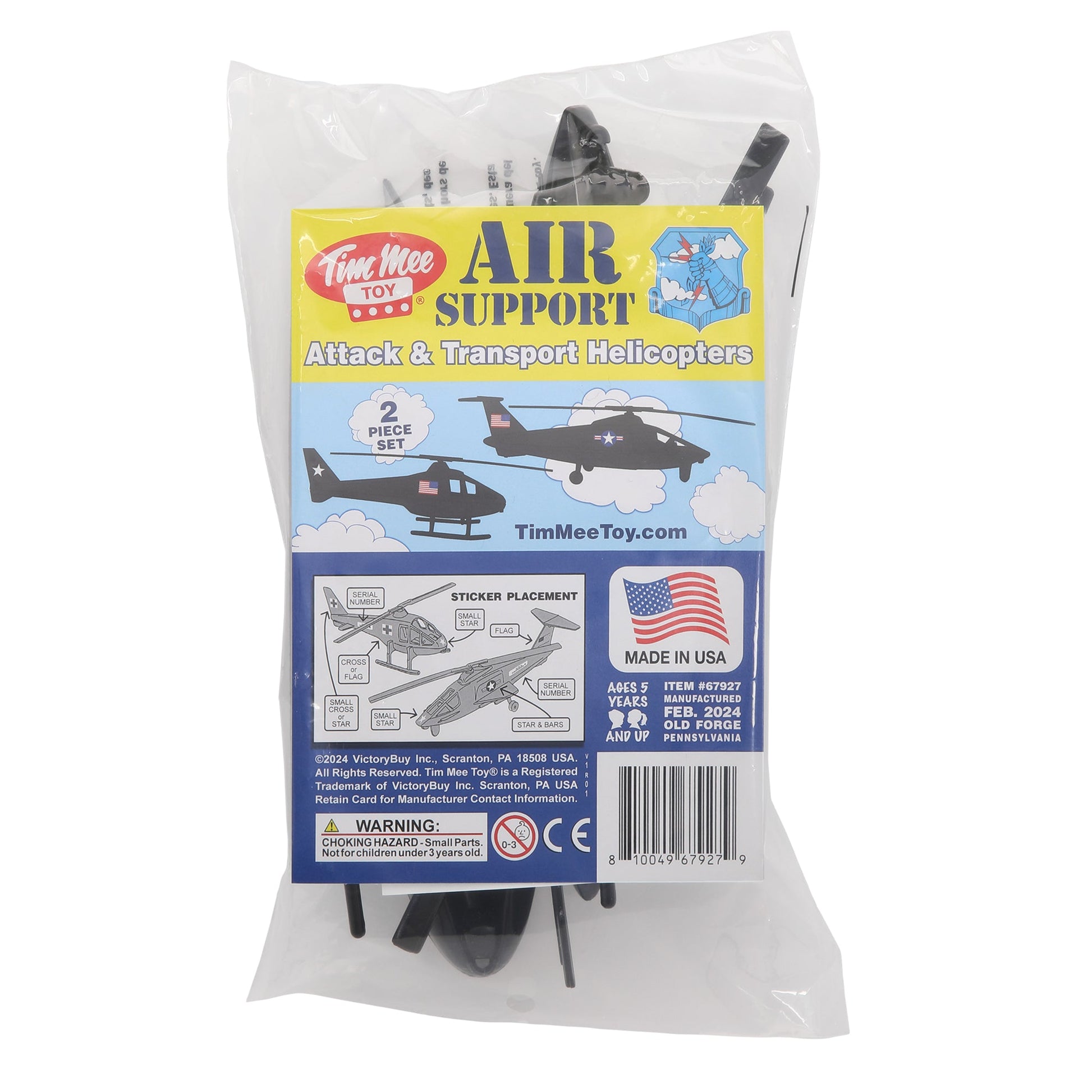 Tim Mee Toy Air Support Attack & Transport Helicopters Black Color Package