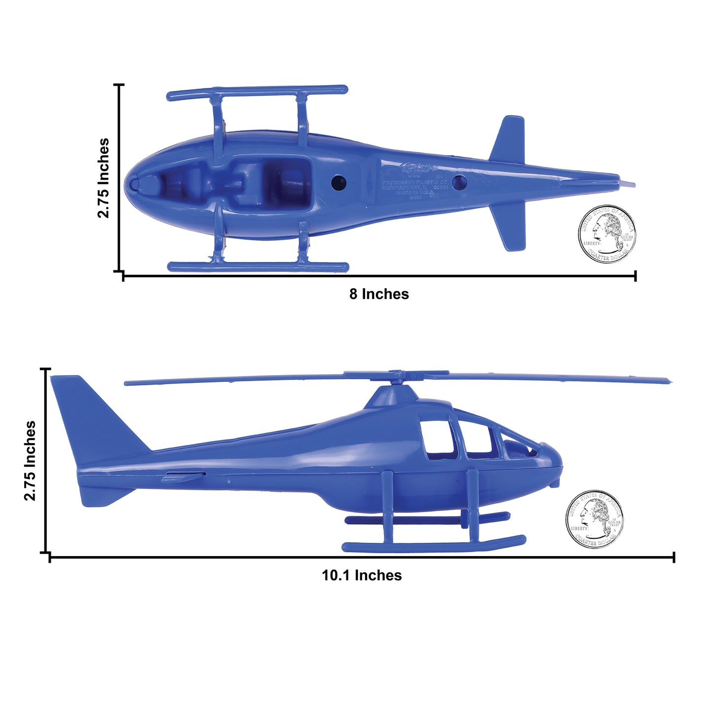 Tim Mee Toy Air Support Transport Helicopter Blue Color Scale