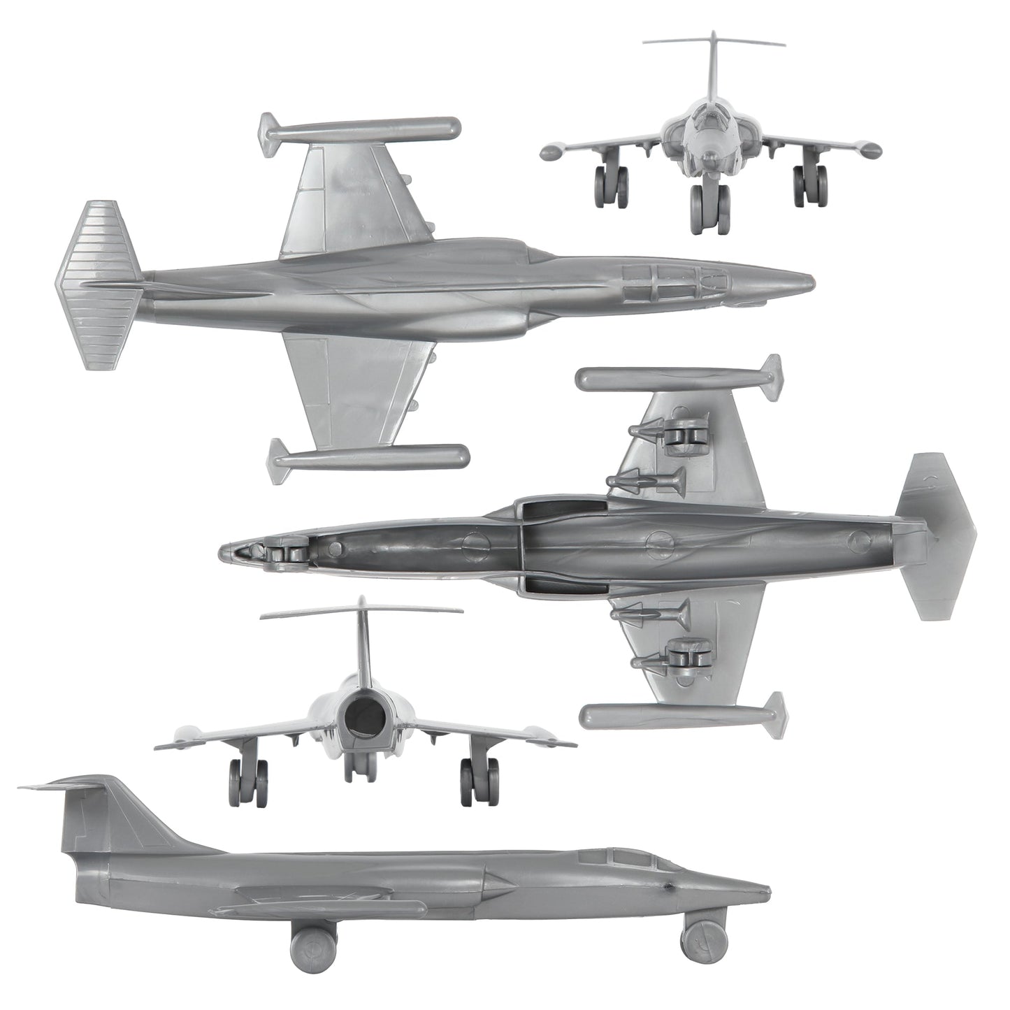 Tim Mee Toy Cold War Fighter Jet F-104 Starfighter Silver-Gray Color Close Up Views