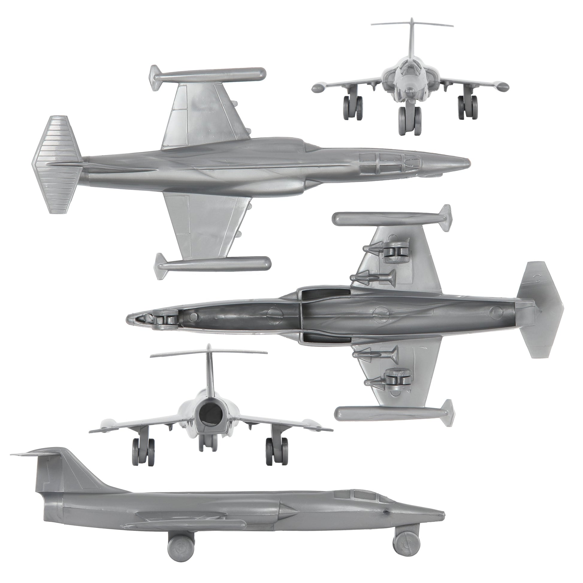 Tim Mee Toy Cold War Fighter Jet F-104 Starfighter Silver-Gray Color Close Up Views