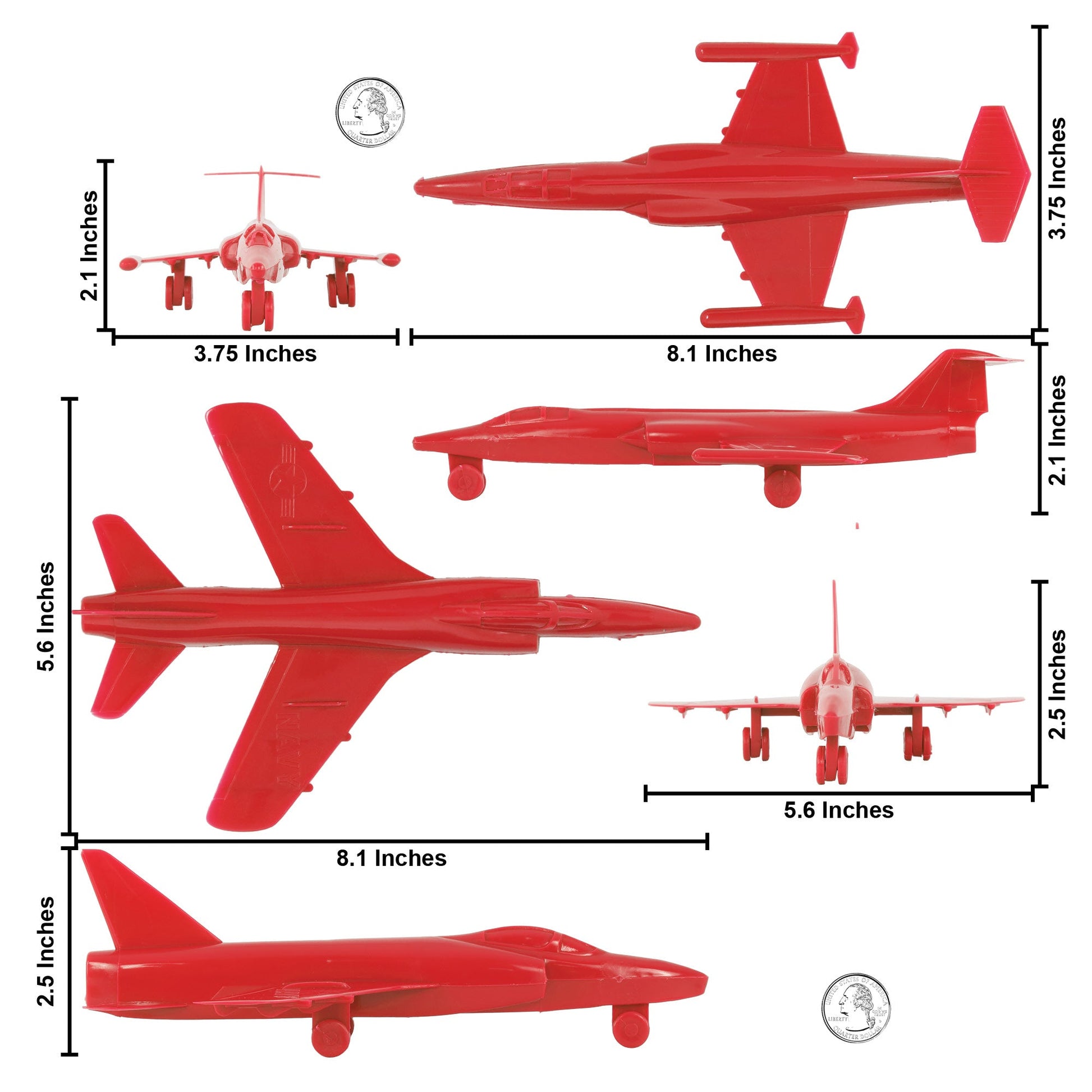 Tim Mee Toy Cold War Jet Airplanes Red Color Scale
