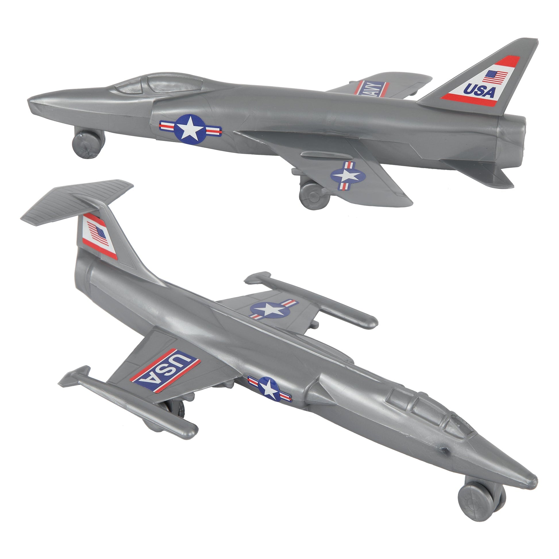 Tim Mee Toy Cold War Jet Airplanes Silver-Gray Color Vignette