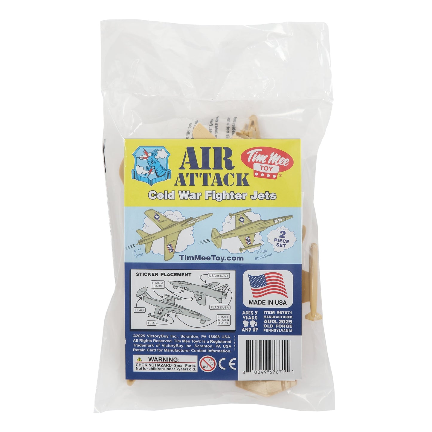 Tim Mee Toy Cold War Jet Airplanes Tan Color Package