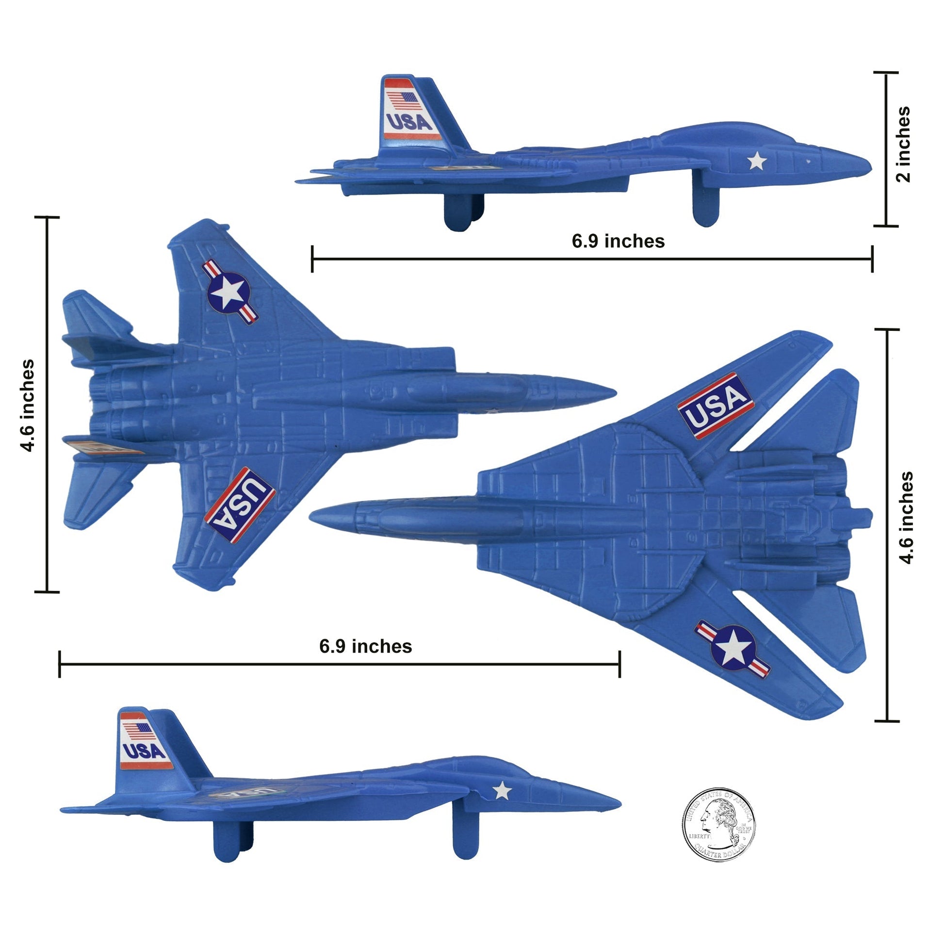 Tim Mee Toy Combat Jets Blue Scale