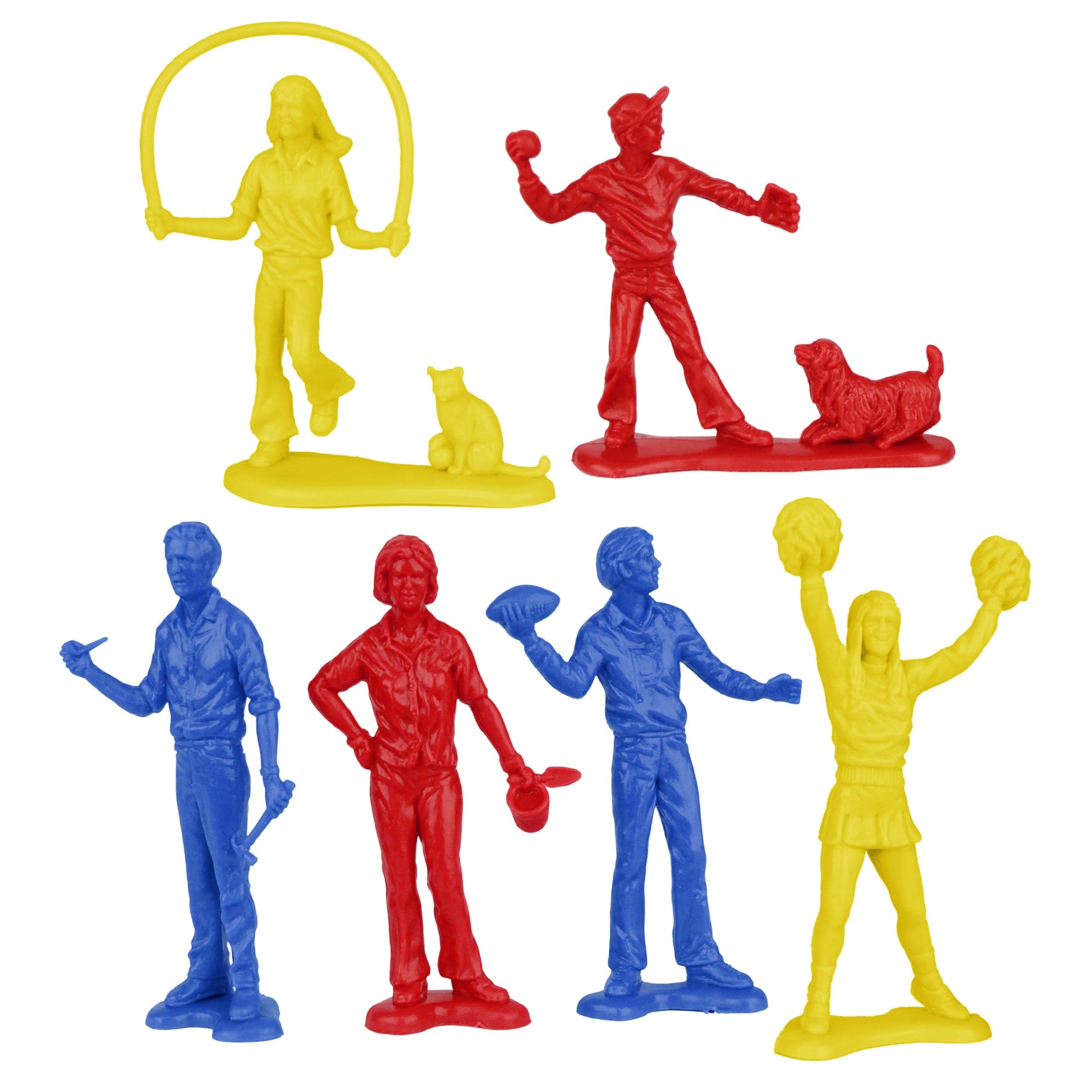 Tim Mee Toy People at Play Family Figures Primary Colors Close Up