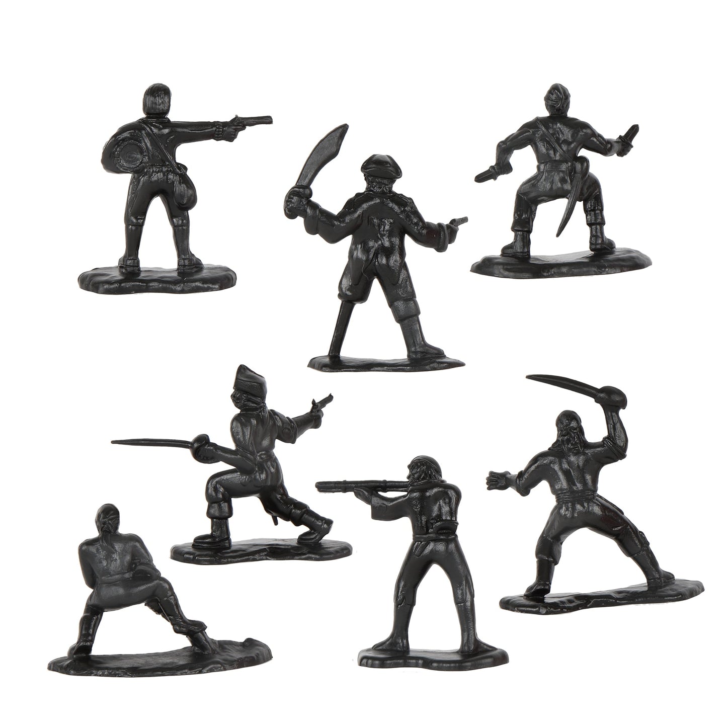 Tim Mee Toy Pirates of Treasure Island Black Color Figures Close Up Back View