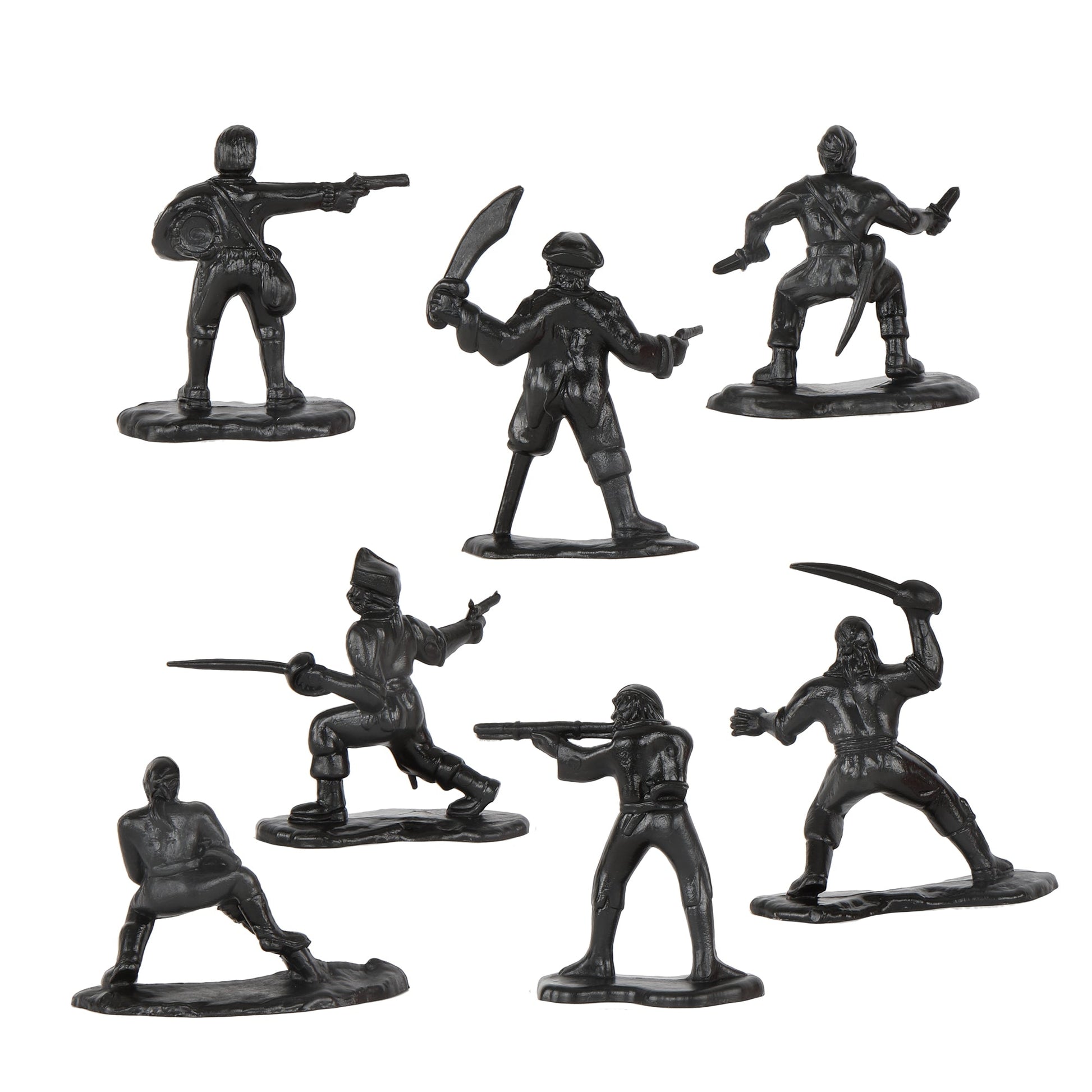 Tim Mee Toy Pirates of Treasure Island Black Color Figures Close Up Back View