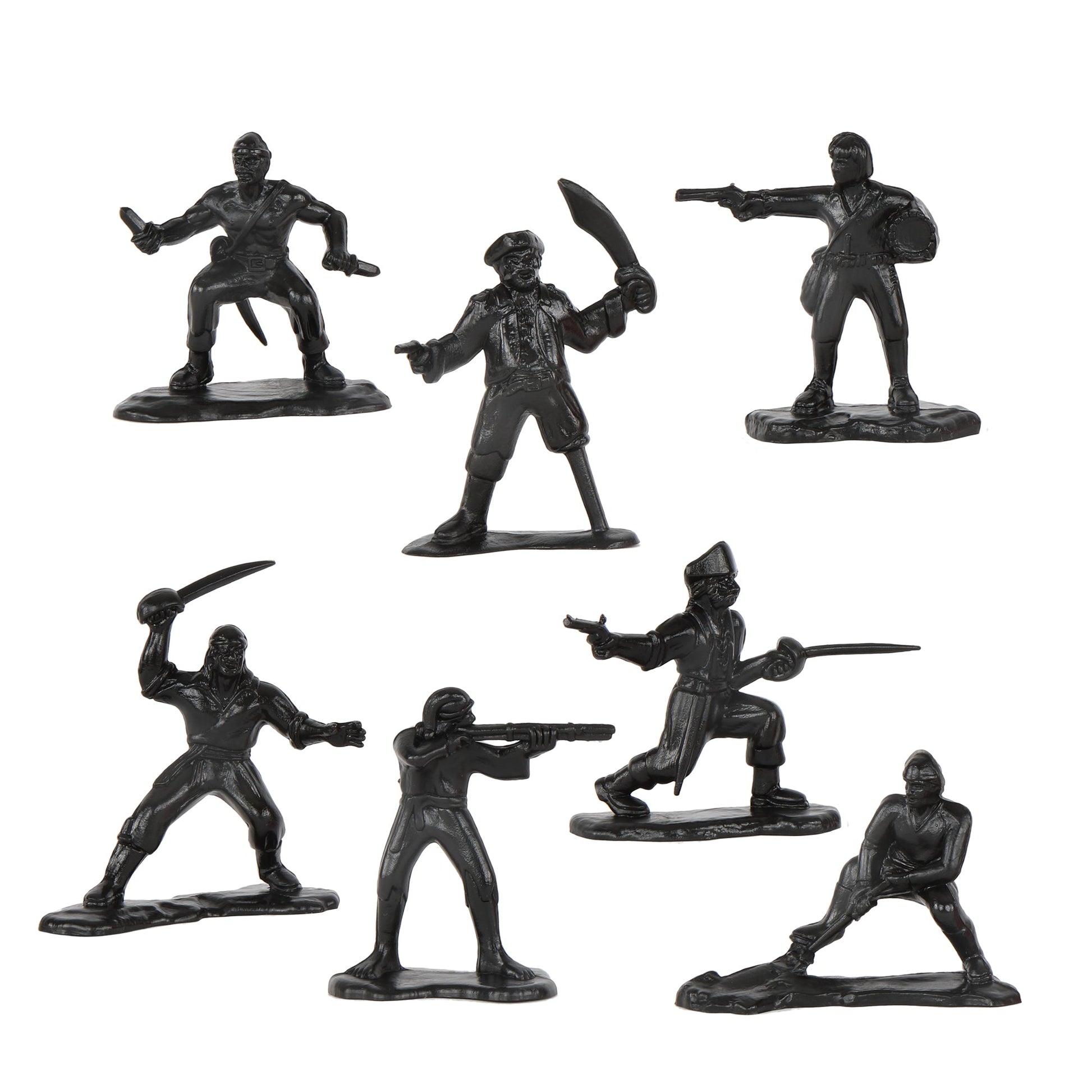 Tim Mee Toy Pirates of Treasure Island Black Color Figures Close Up View