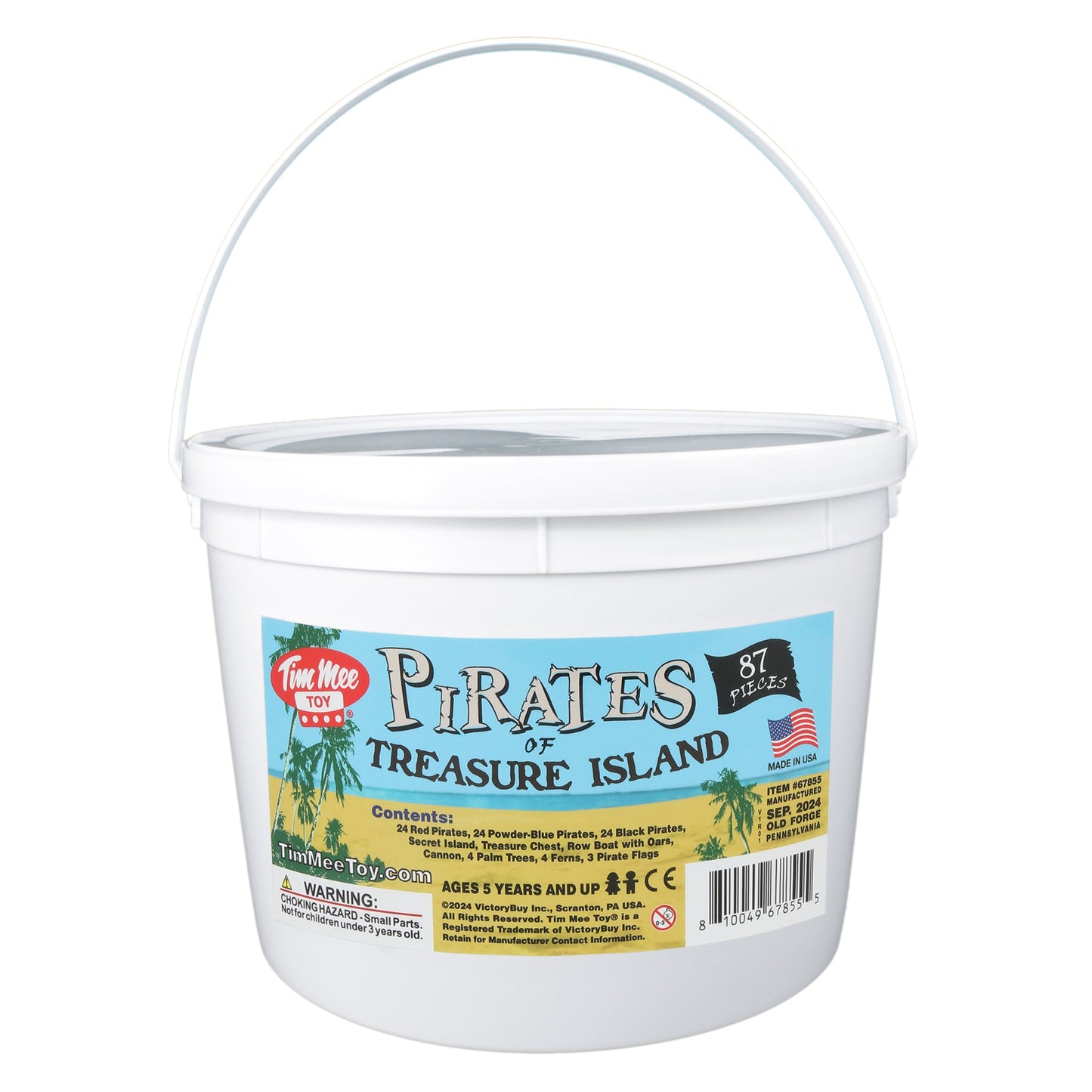 Tim Mee Toy Pirate Bucket 87 Piece Playset Package