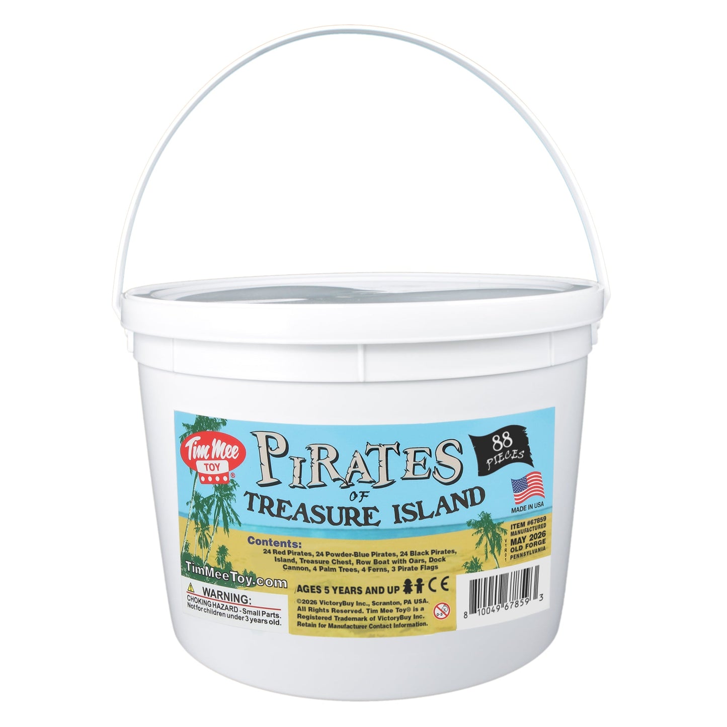 Tim Mee Toy Pirates of Treasure Island 88 Piece Playset Bucket