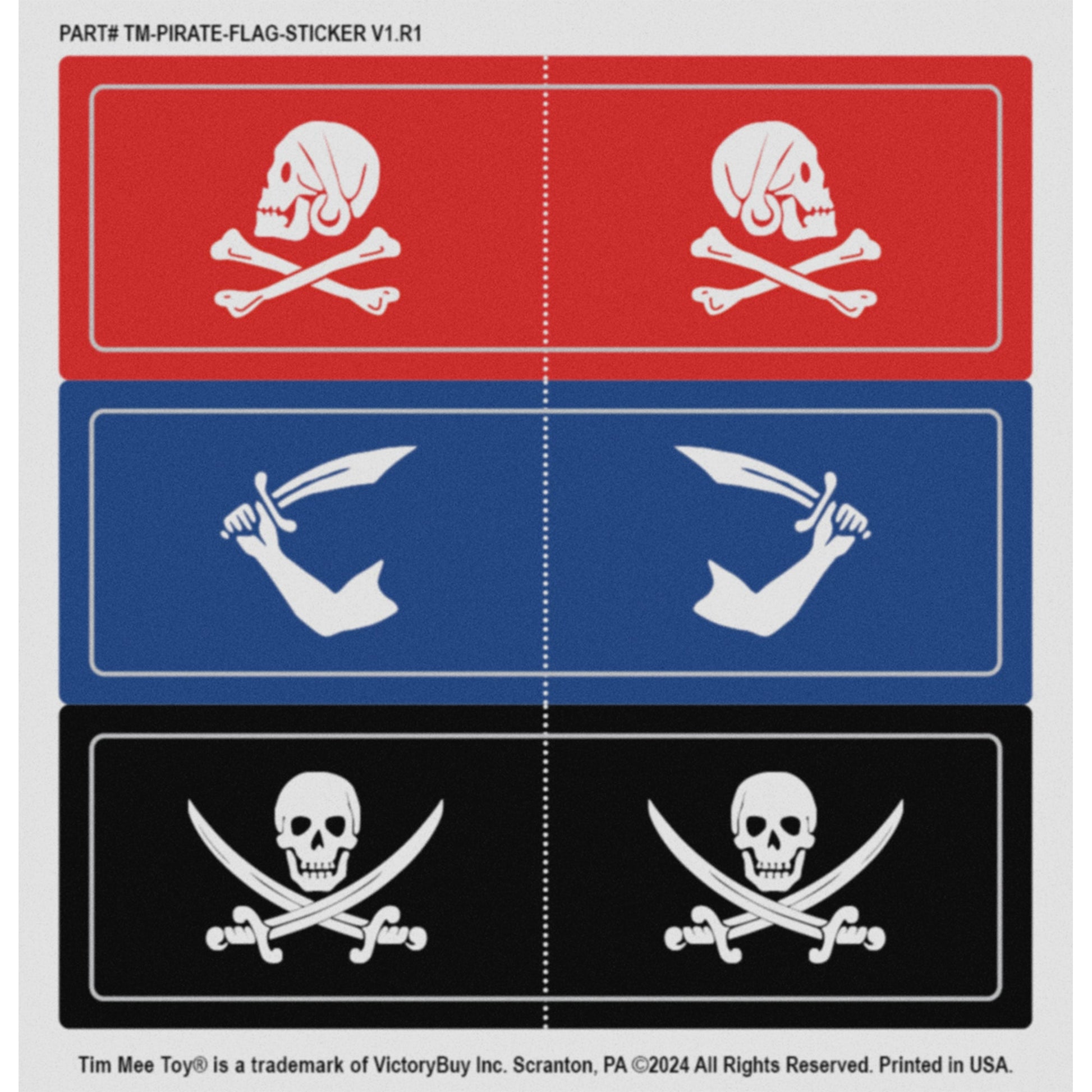 Tim Mee Toy Pirates of Treasure Island Flag Stickers