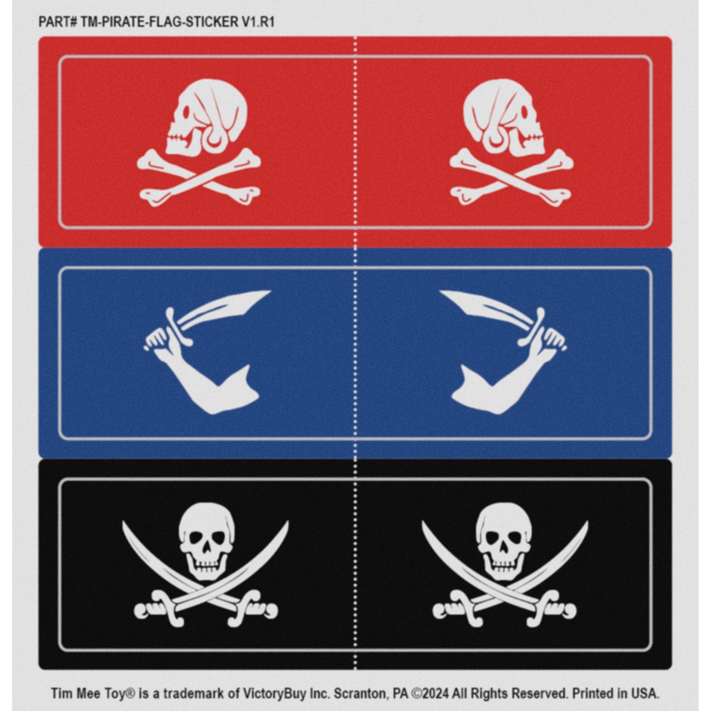 Tim Mee Toy Pirates of Treasure Island Flag Stickers