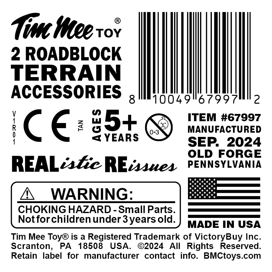 Tim Mee Toy Roadblock Terrain Dirt Hill Mound Accessory Tan Color Label