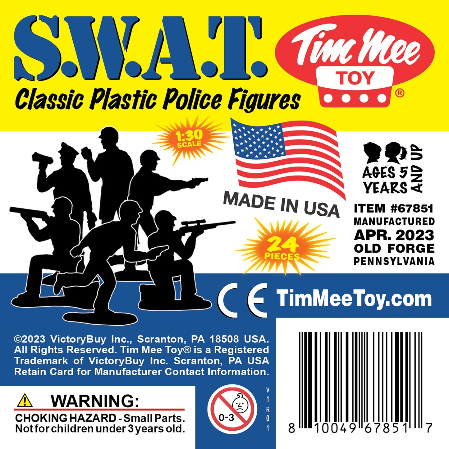Tim Mee Toy SWAT Police Figures Black & Blue Insert Art