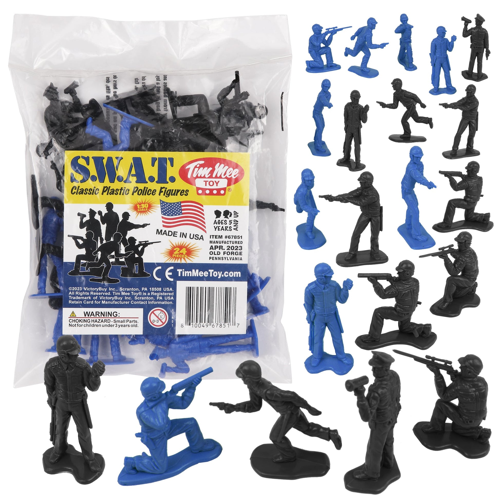 Tim Mee Toy SWAT Police Figures Black & Blue Main