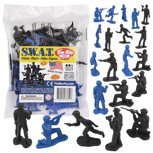 Tim Mee Toy SWAT Police Figures Black & Blue Main