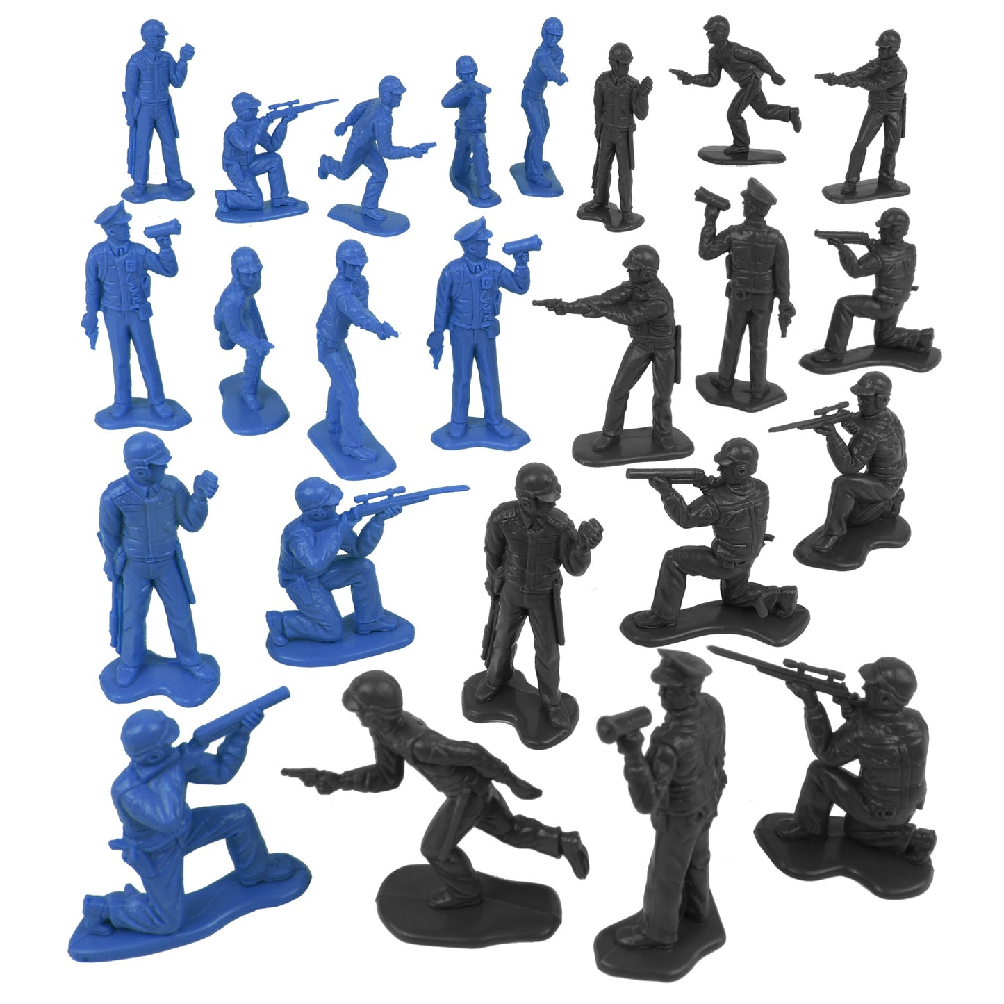 Tim Mee Toy SWAT Police Figures Black & Blue Vignette