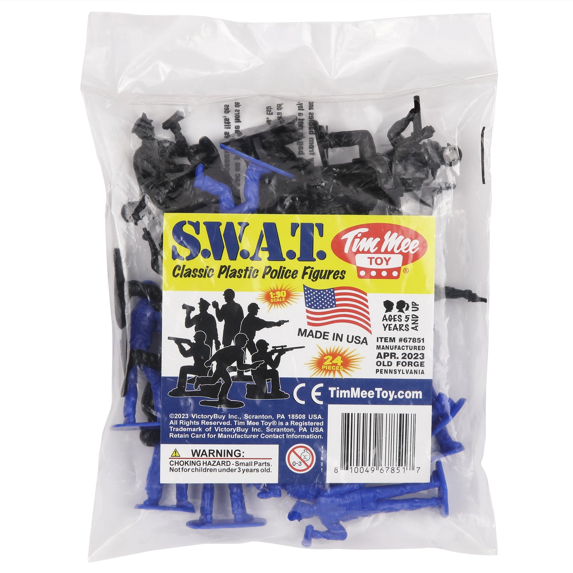 Tim Mee Toy SWAT Police Figures Blue & Black Package
