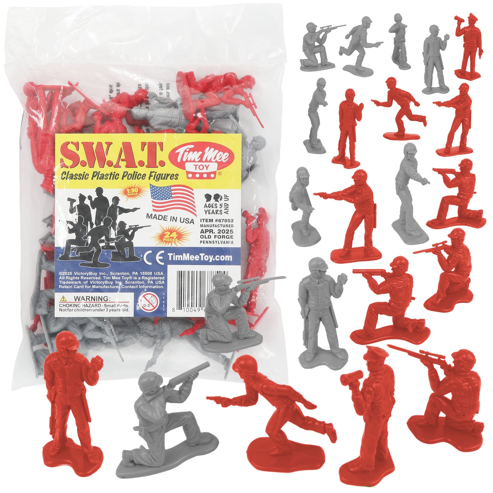 Tim Mee Toy SWAT Police Figures Gray & Red Main Image