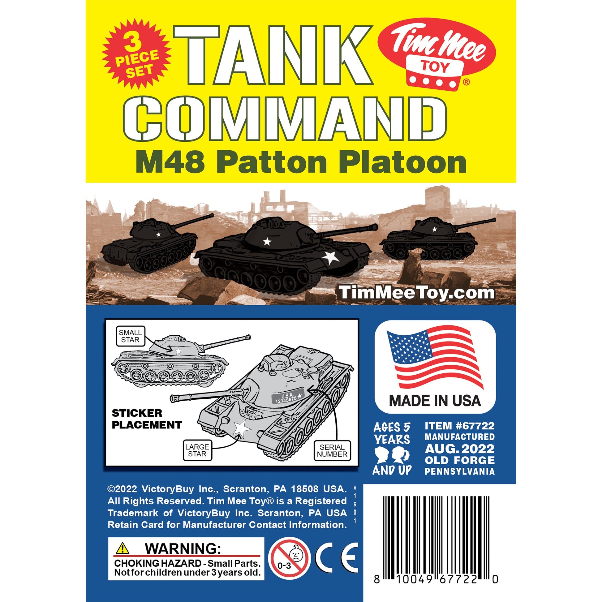 Tim Mee Toy Black M48 Patton Tank Insert Art 