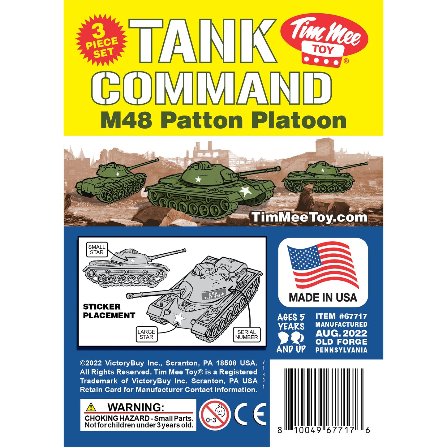 Tim Mee Toy Tank OD Green Insert Art 