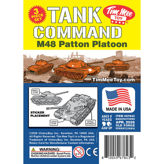 Tim Mee Toy Tank Orange M48 Patton Tank Insert Art