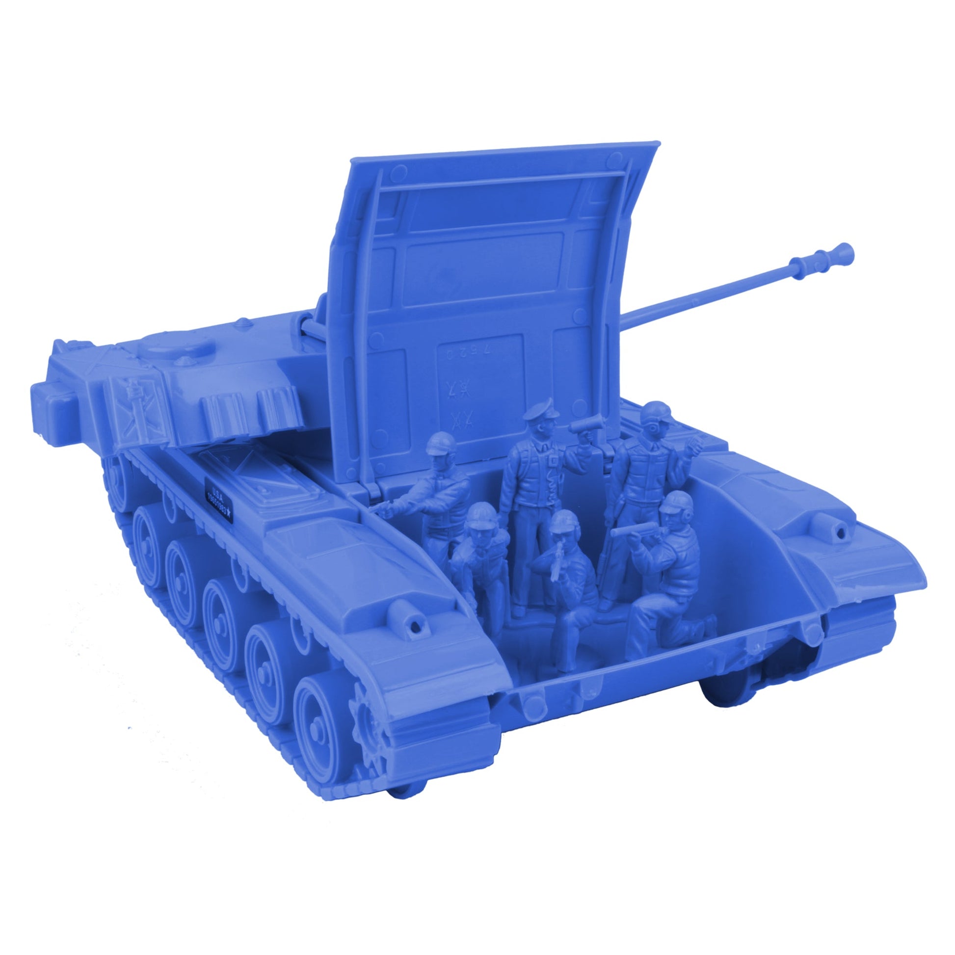 Tim Mee Toy Walker Bulldog Tank Blue Open Hatch