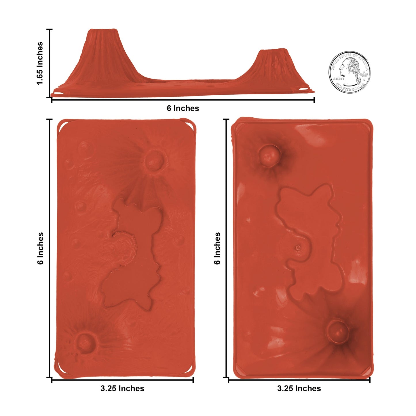 Tim Mee Toy Volcanic Geyser Terrain 3pc Red-Rust Accessory Scale