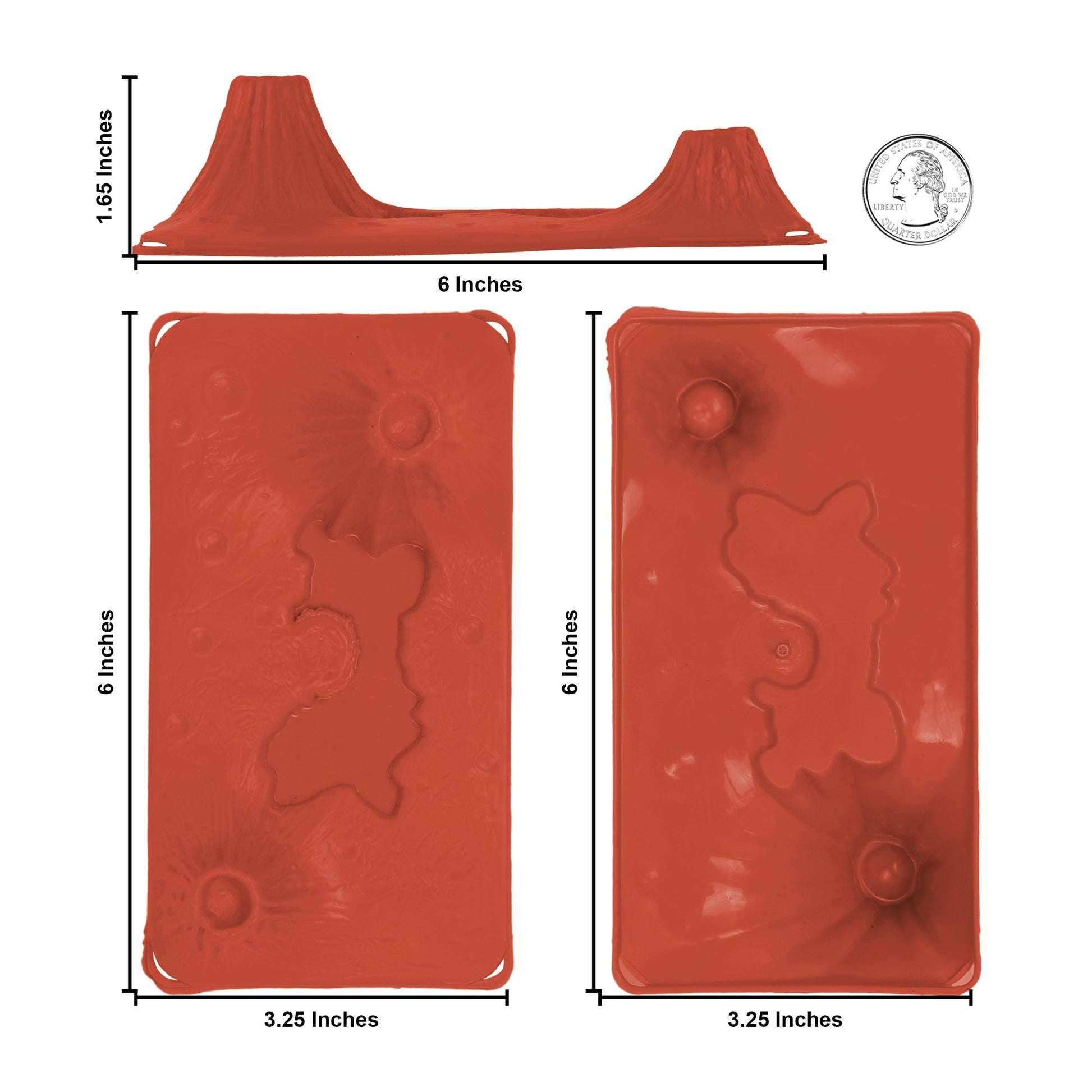 Tim Mee Toy Volcanic Geyser Terrain 3pc Red-Rust Accessory Scale