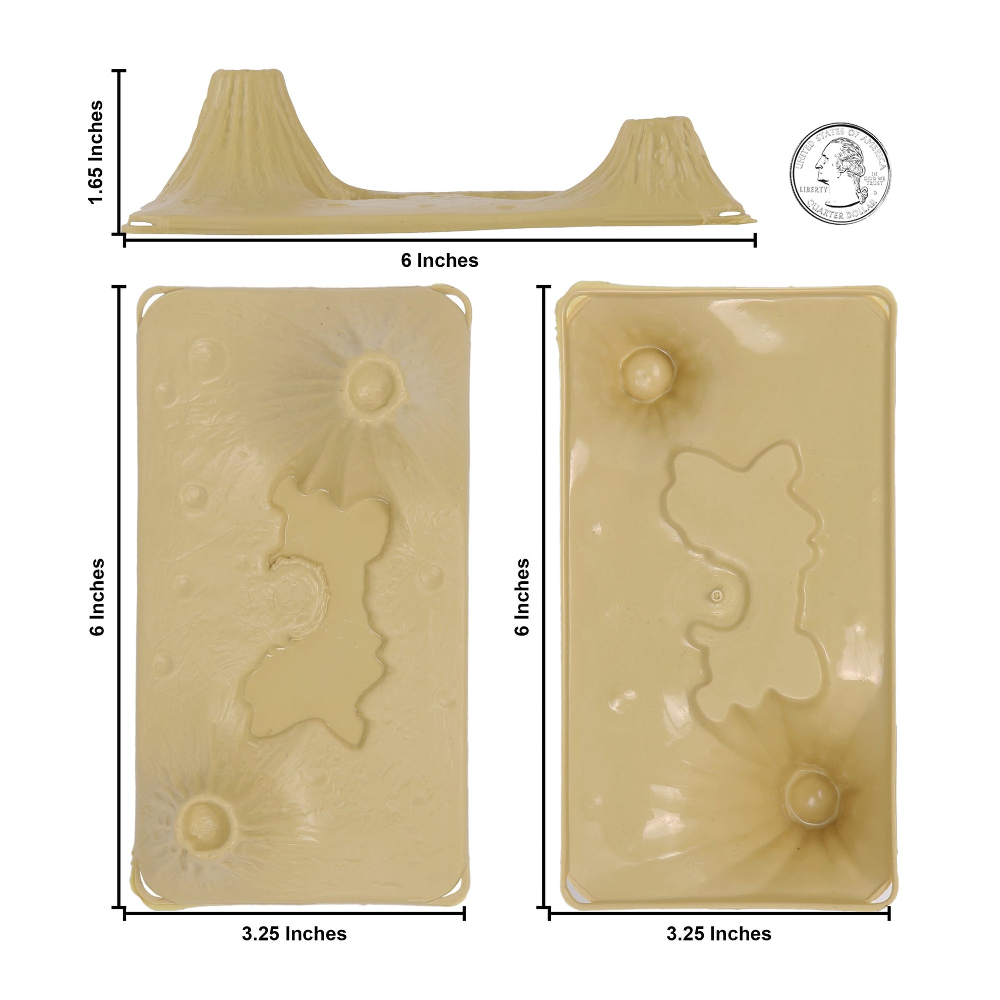 Tim Mee Toy Volcanic Geyser Terrain 3pc Tan Accessory Scale